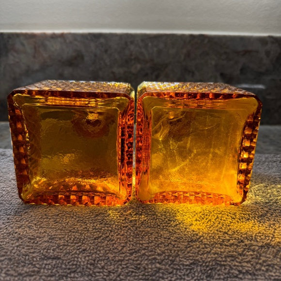 Vintage Amber Gold Glass | Made in Japan | 1 set (2 pieces) - Picture 6 of 6